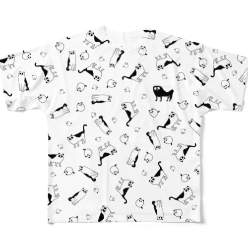 パンダネコの群れ All-Over Print T-Shirt