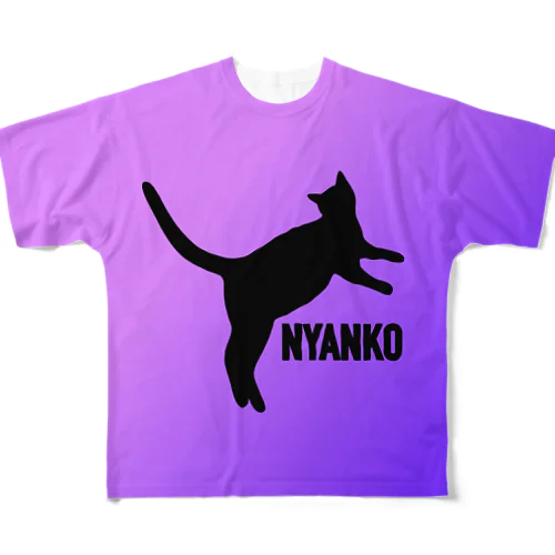 NYANKO グラデーション フルグラフィックTシャツ