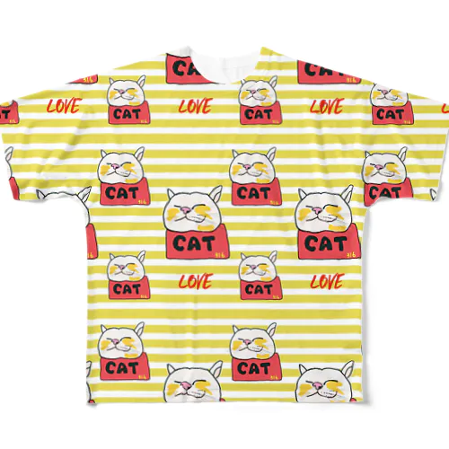 ねこのリラックス 宙に舞う らぶ All-Over Print T-Shirt