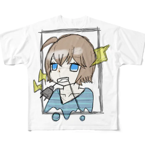感電少女 フルグラフィックTシャツ
