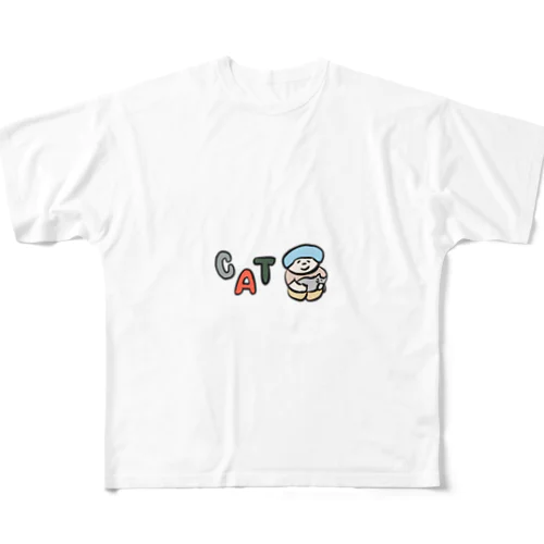 キャット アルファベット フルグラフィックTシャツ