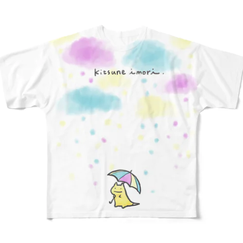 キツネイモリ あめふり All-Over Print T-Shirt