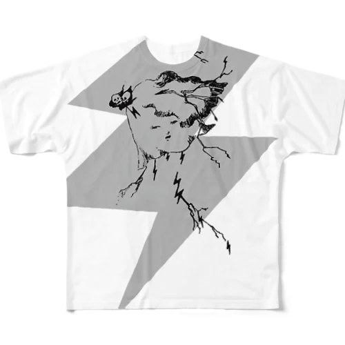 輪廻（灰） All-Over Print T-Shirt