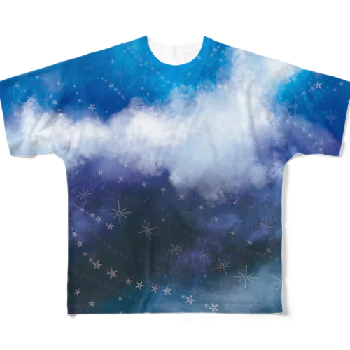 星が降ってくる フルグラフィックTシャツ