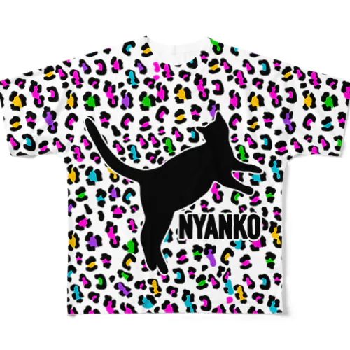 NYANKO　レオパード（豹柄） All-Over Print T-Shirt