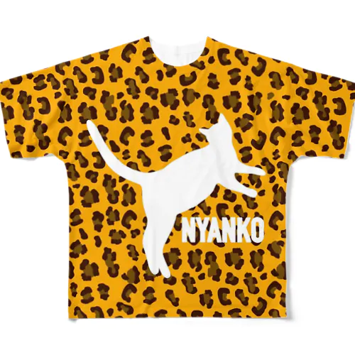 NYANKO　レオパード（豹柄） All-Over Print T-Shirt