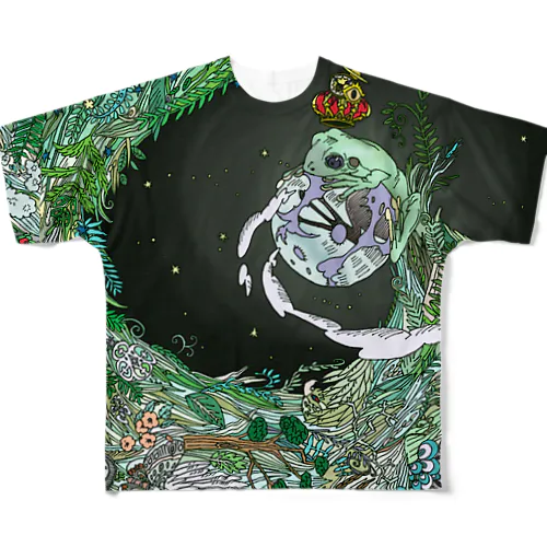 カエルの王様 フルグラフィックTシャツ
