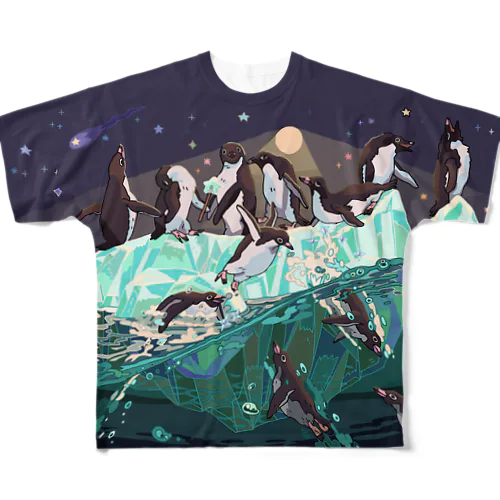 アデリーペンギンのTシャツ All-Over Print T-Shirt