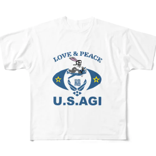 U.S.AGI(ウサギ) フルグラフィックTシャツ