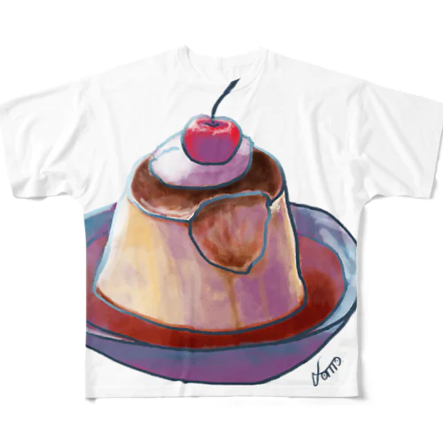 喫茶店の固いプリン フルグラフィックTシャツ