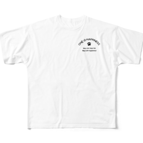 わんハピネス　ロゴ All-Over Print T-Shirt