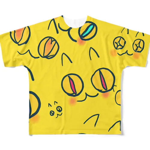 わくわくニャンコ All-Over Print T-Shirt