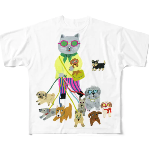 面倒見のよいねこ All-Over Print T-Shirt