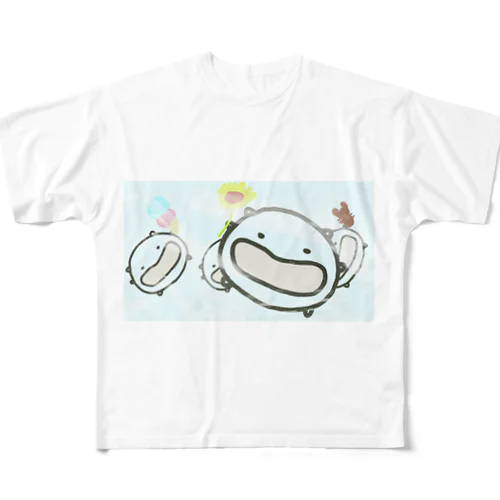 夏の楽しさを残したくて凍ったねこたちです All-Over Print T-Shirt