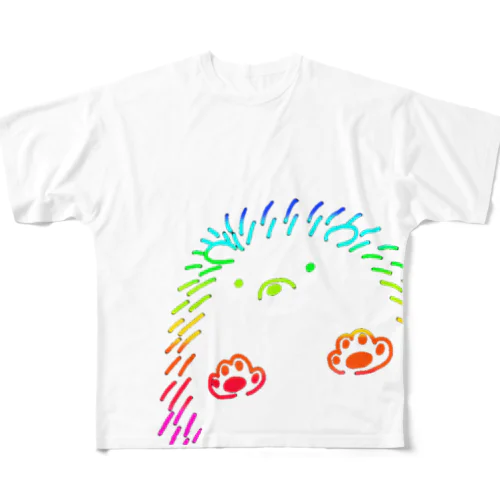 ヨツユビハリネズミ(レインボー) All-Over Print T-Shirt