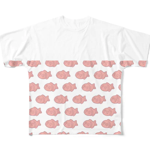 ピンクのたい焼き All-Over Print T-Shirt