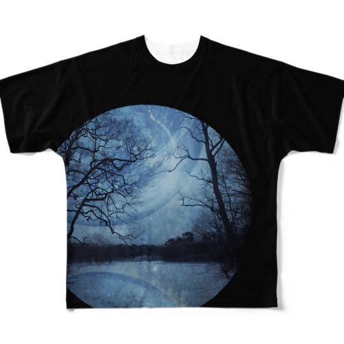 惑星　重なる刻　黒 All-Over Print T-Shirt