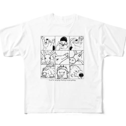 enjoy  animals フルグラフィックTシャツ