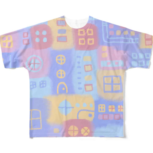 ★NEW!【心癒される抽象画オリジナルTシャツ#10】 풀그래픽 티셔츠
