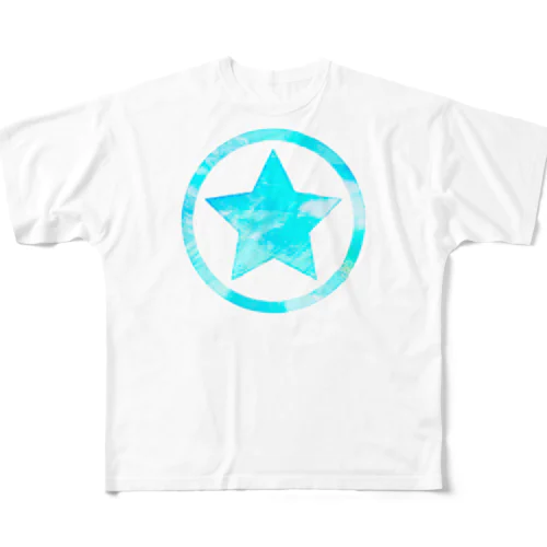 水色の星 All-Over Print T-Shirt