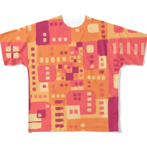 ★NEW!【心癒される抽象画オリジナルTシャツ#31】 풀그래픽 티셔츠