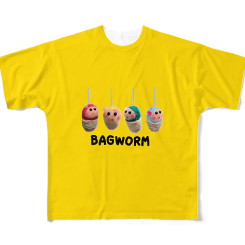 BAGWORM（黄） All-Over Print T-Shirt