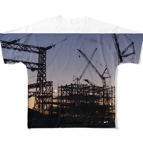 薄暮の建設現場 All-Over Print T-Shirt