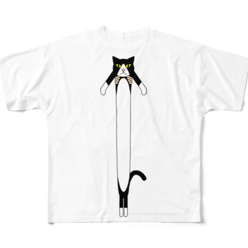 伸びる猫Ｔシャツ All-Over Print T-Shirt