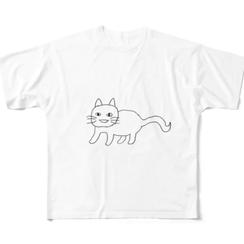 人型ねこちゃん All-Over Print T-Shirt