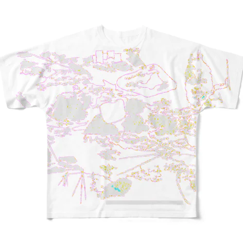 white flowers All-Over Print T-Shirt