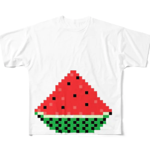 ドッド絵スイカ All-Over Print T-Shirt