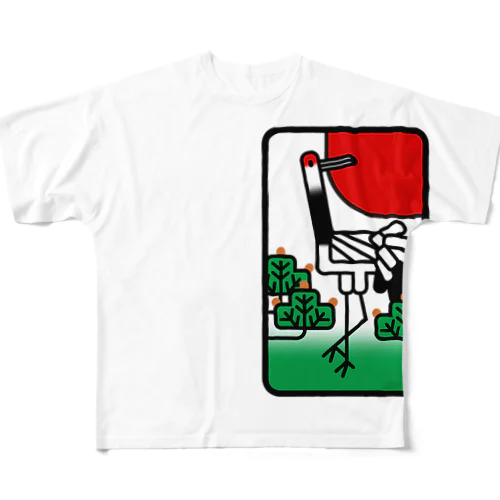 松に鶴 All-Over Print T-Shirt