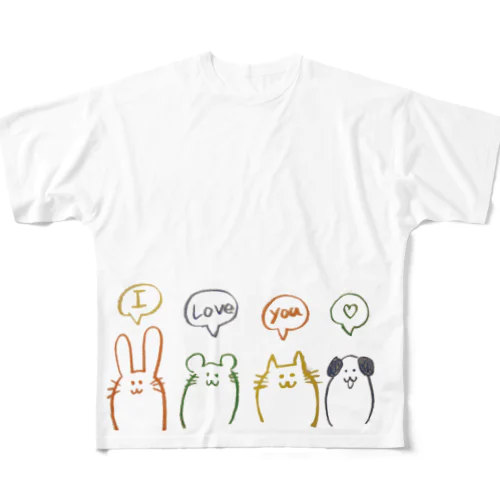 アイラブユー😻 All-Over Print T-Shirt
