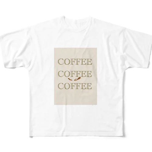 しろうさぎのコーヒーブレイク フルグラフィックTシャツ