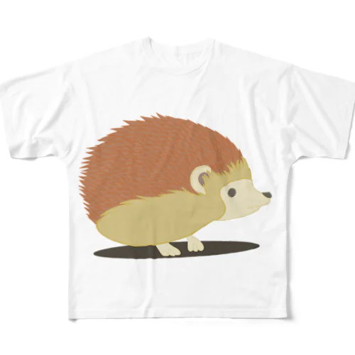 ハリネズミ フルグラフィックTシャツ