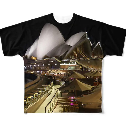 夜のオペラハウス（フルグラフィックTシャツ） All-Over Print T-Shirt