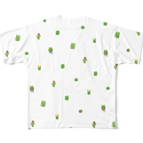 赤いサソリと緑のサボテン All-Over Print T-Shirt