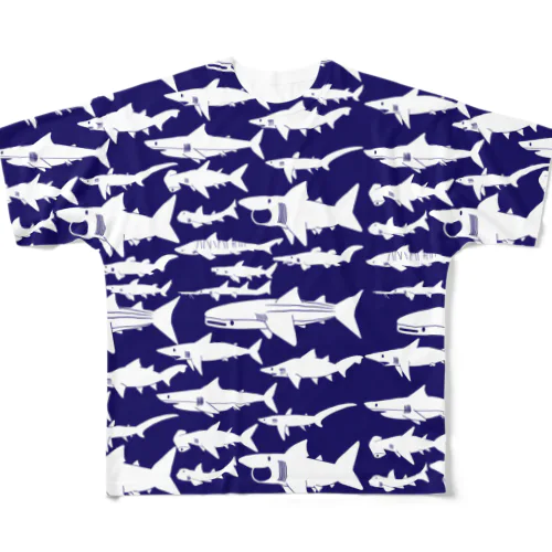 サメいっぱい All-Over Print T-Shirt