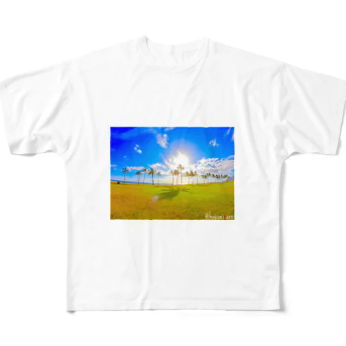 Hawaiiヤシの木 フルグラフィックTシャツ