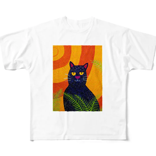 クロヒョウ フルグラフィックTシャツ