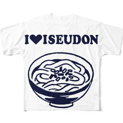 I♥ISEUDONモノクロ（田上千晶） フルグラフィックTシャツ