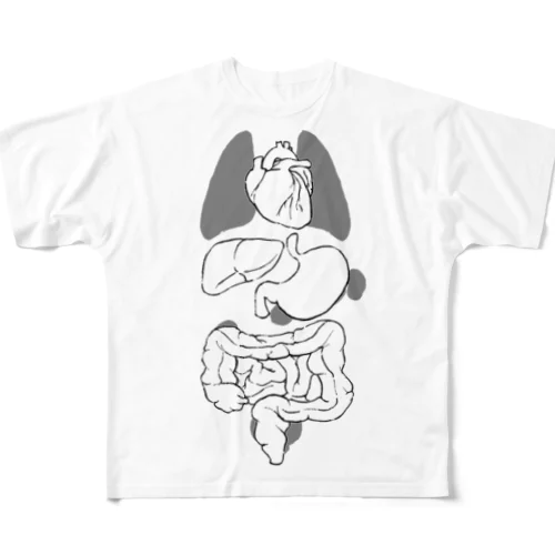 内臓　前立腺有 All-Over Print T-Shirt