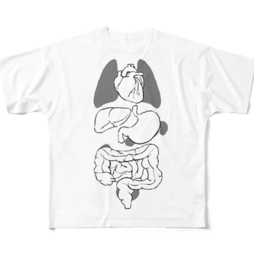 内臓　前立腺無 All-Over Print T-Shirt