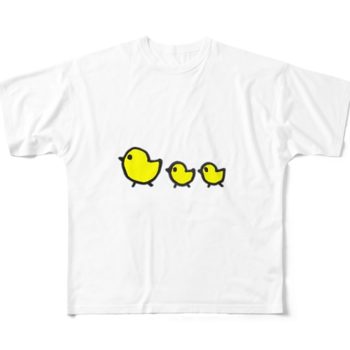 ヒヨコの親子 All-Over Print T-Shirt