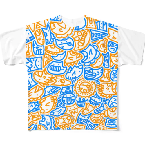 #ひま暇お絵描き　青橙ver All-Over Print T-Shirt