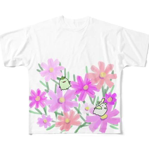 長老と秋桜 All-Over Print T-Shirt