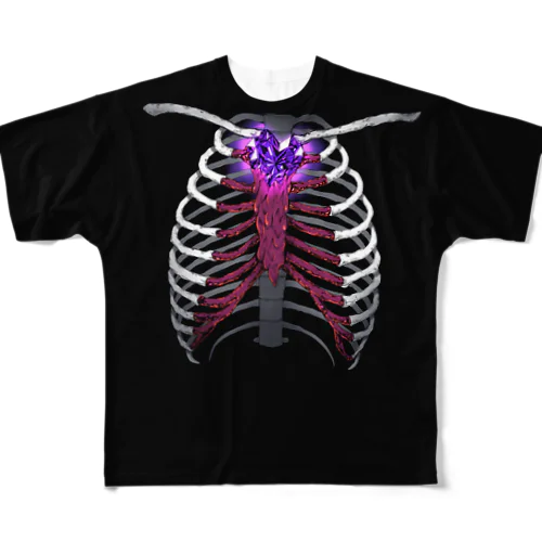 custal heart（Black ver'） フルグラフィックTシャツ