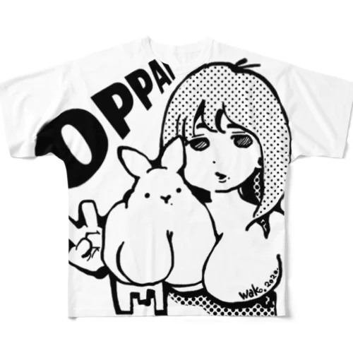 うさぱい&わこぱい フルグラフィックTシャツ