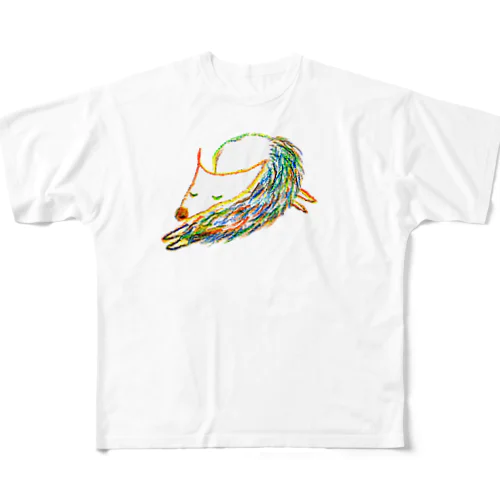 seven colors fox フルグラフィックTシャツ