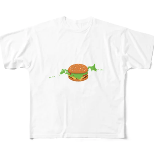 ハンバーガー　トッピング　日本 フルグラフィックTシャツ